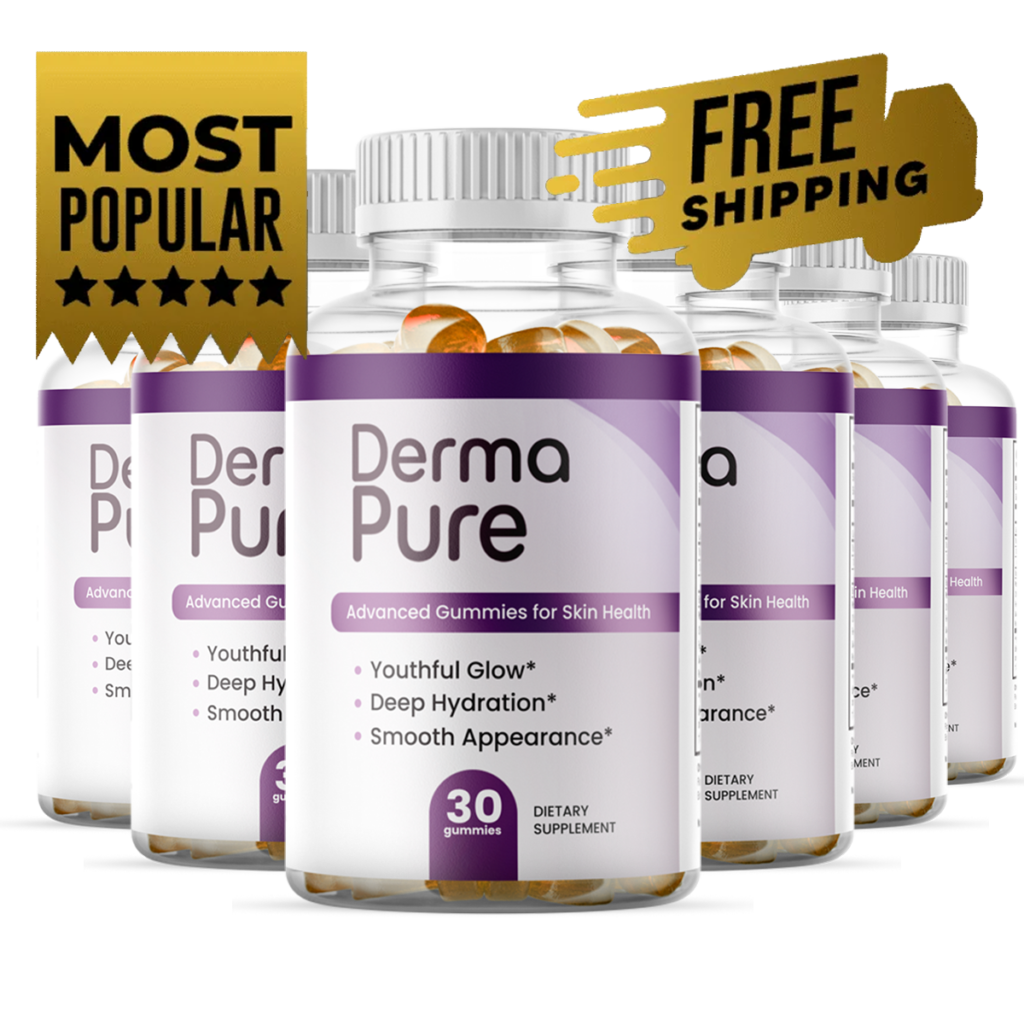 DermaPure skin health gummy bottles